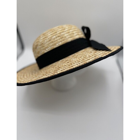 Anthropologie San Diego Ribbon Straw Hat Preppy Boho Vacation Summer Sz OS New main image 6